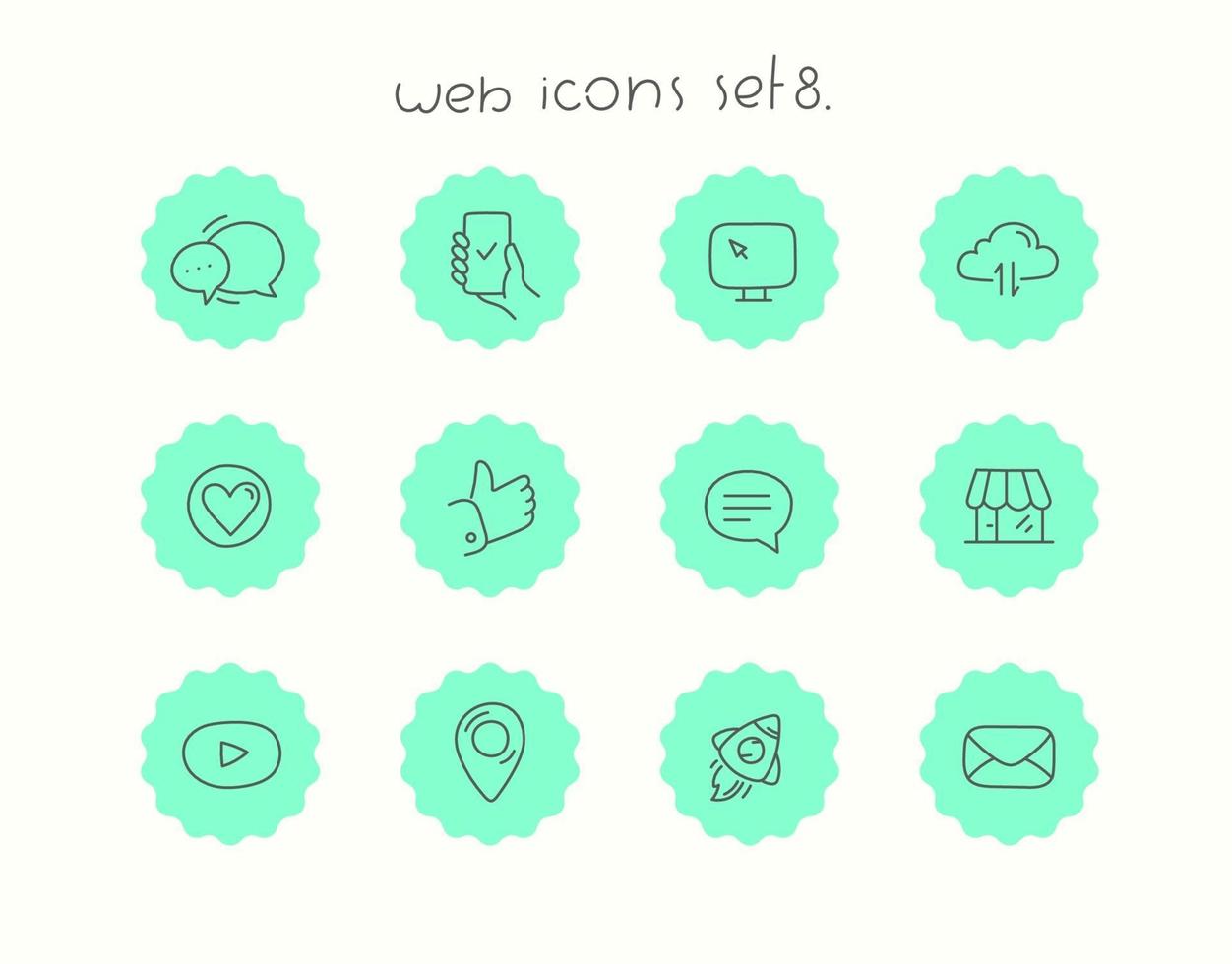 Doodle vector web icon set 2235950 Vector Art at Vecteezy