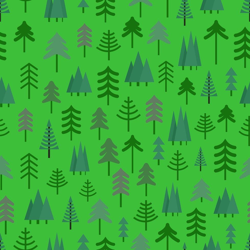 Seamless pattern with green trees vector