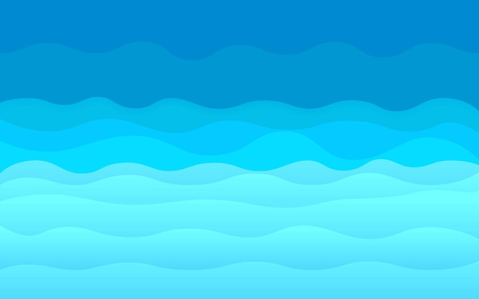Blue abstract ocean waves vector background