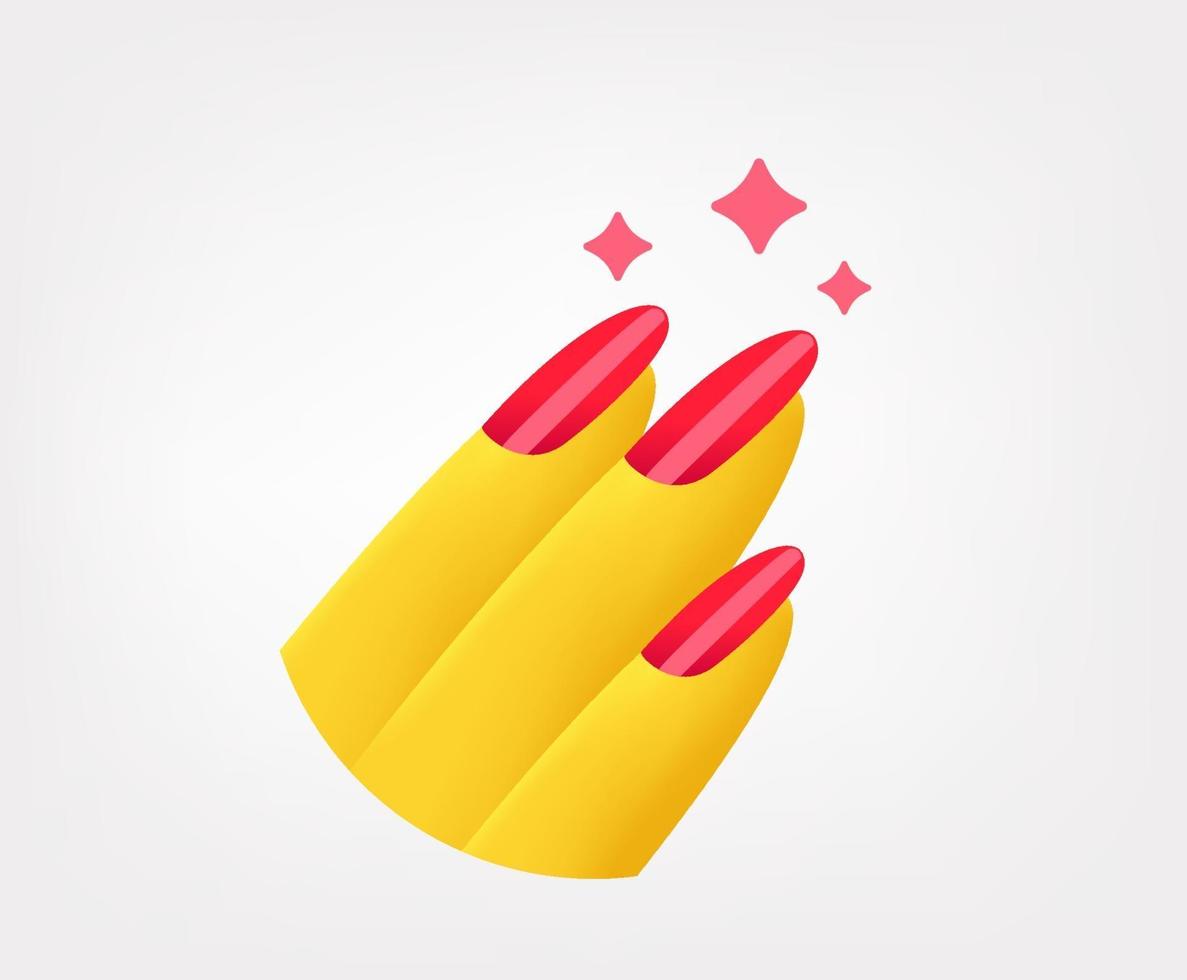 hermosas uñas de mujer. vector emoji aislado sobre fondo blanco