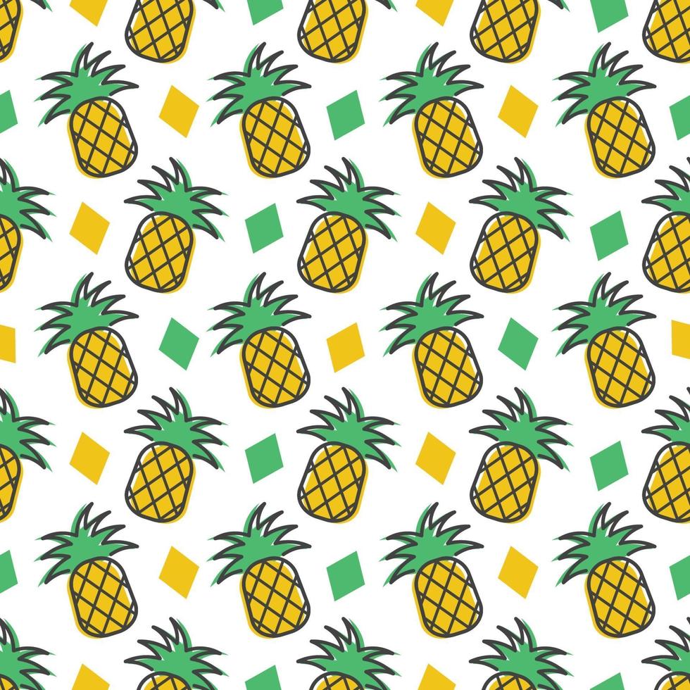 pineapple seamless pattern background vector
