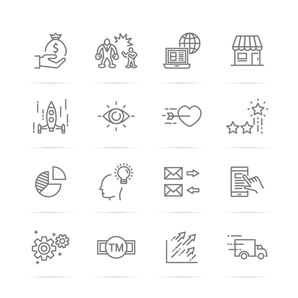 iconos de línea de vector de pequeña empresa