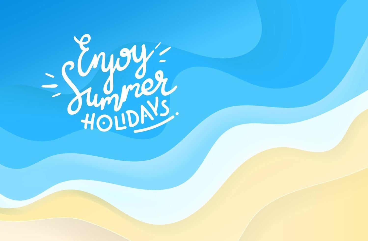 Enjoy summer holidays. Abstract background of blue waves vector