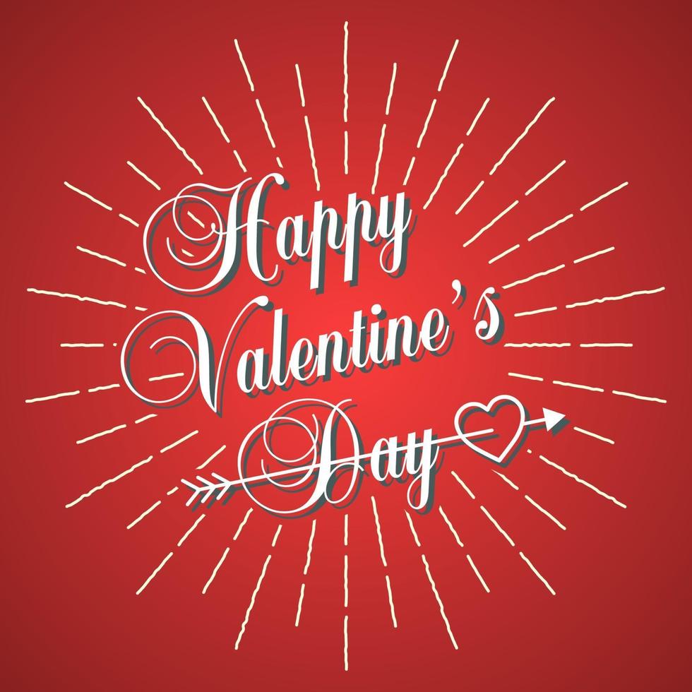 happy valentine's day calligraphy vector