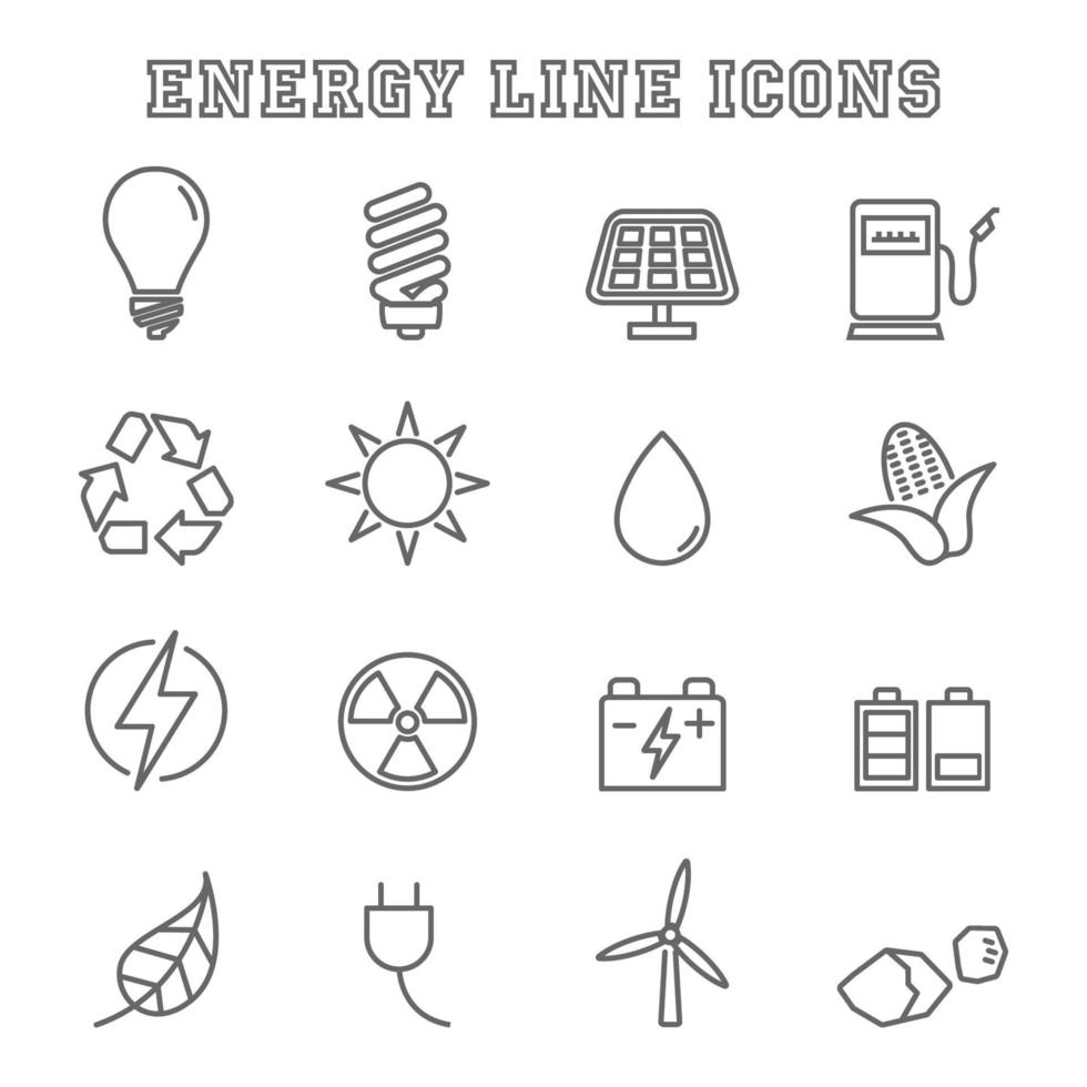 iconos de linea de energia vector