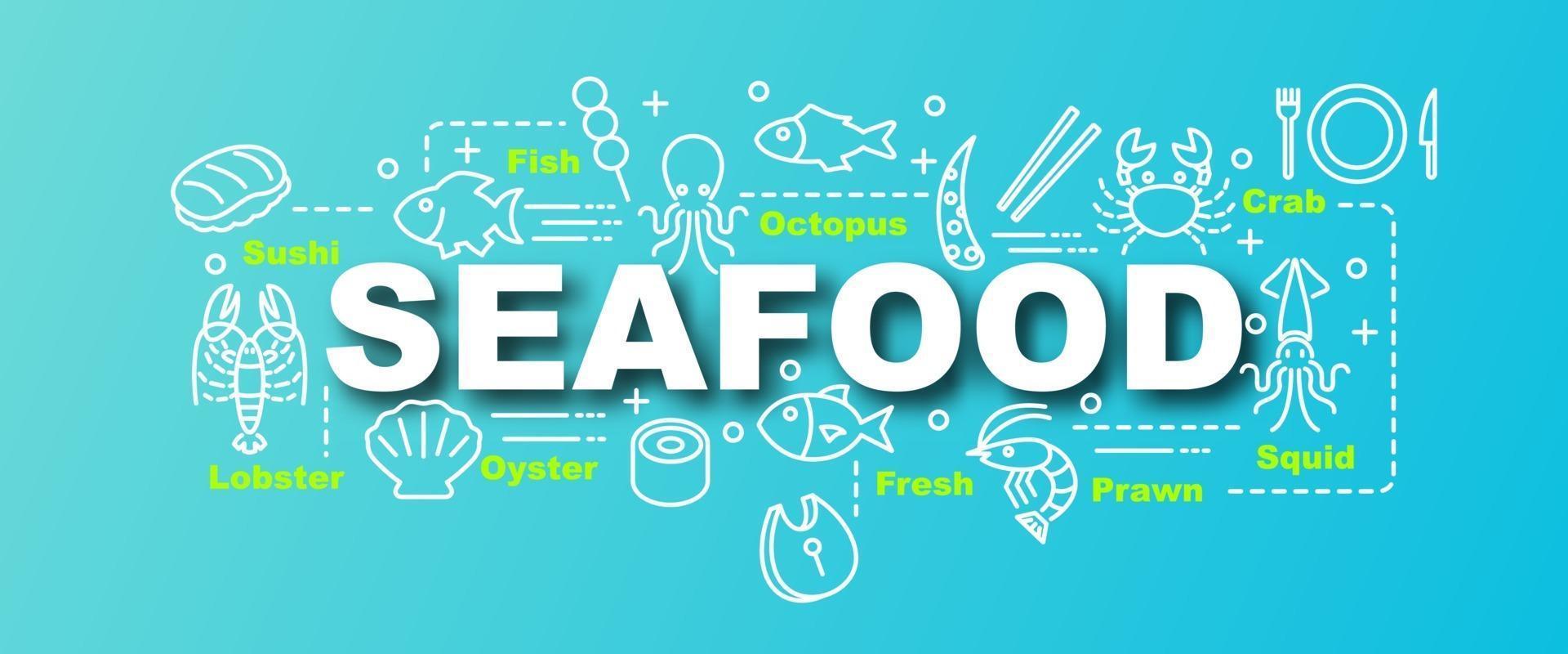 seafood vector trendy banner