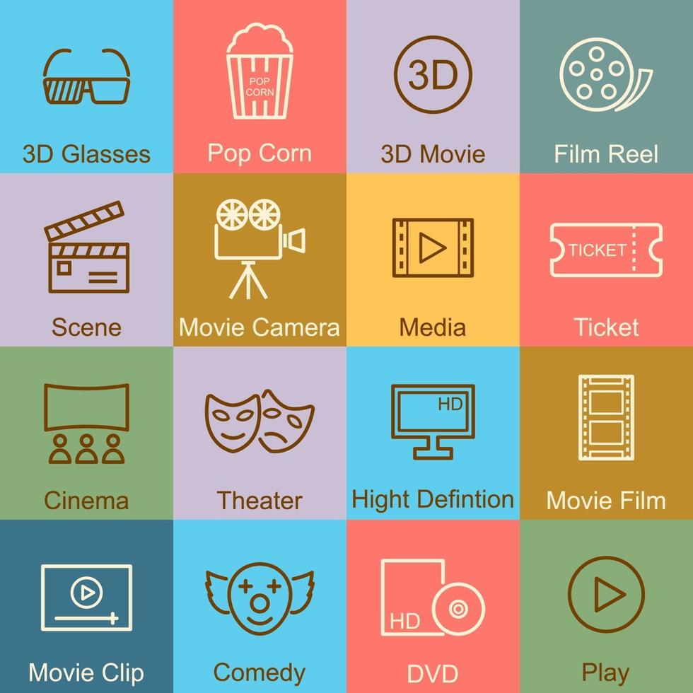 movie outline design vector