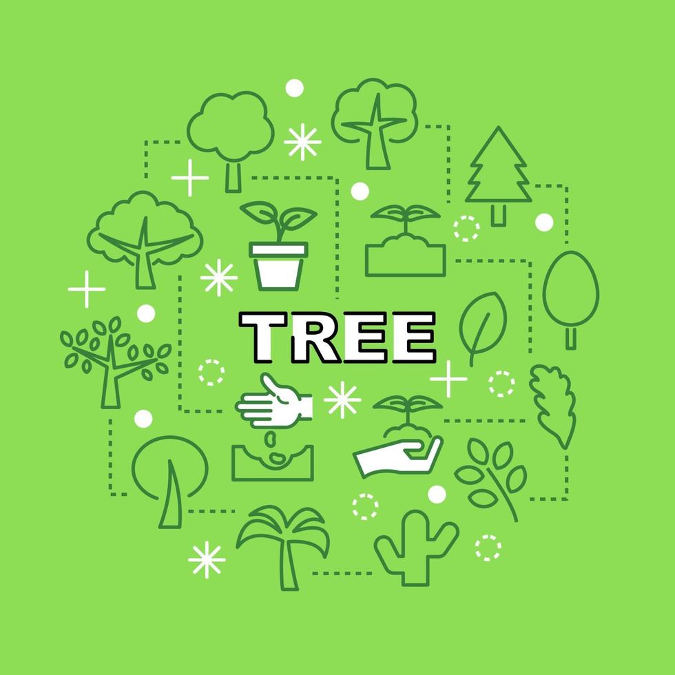 tree minimal outline icons vector