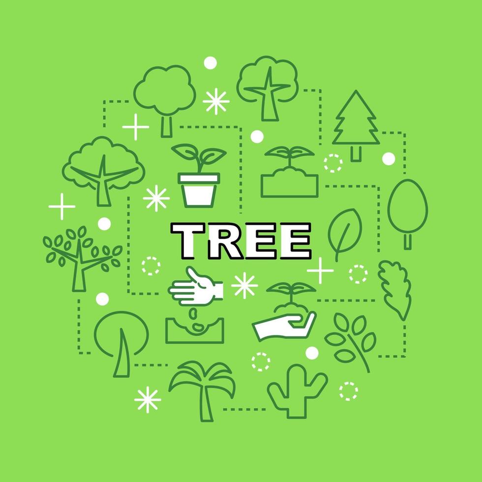 iconos de contorno mínimo de árbol vector