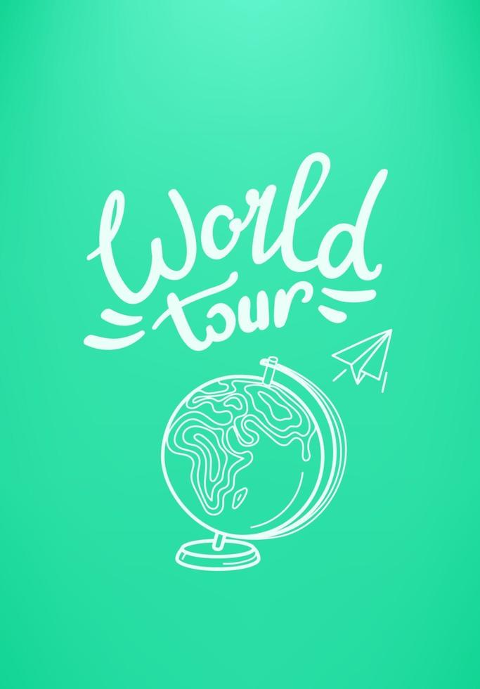 concepto de gira mundial. logotipo de viaje vector