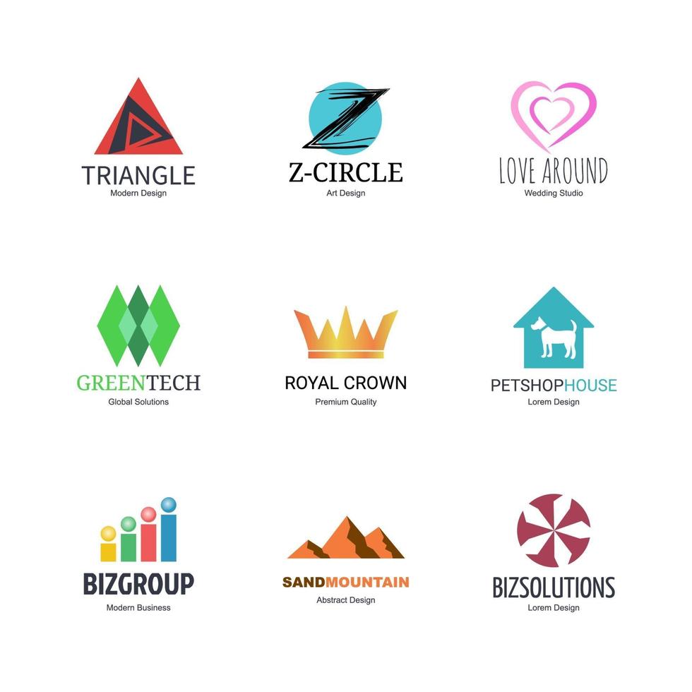 abstract logo design set vector