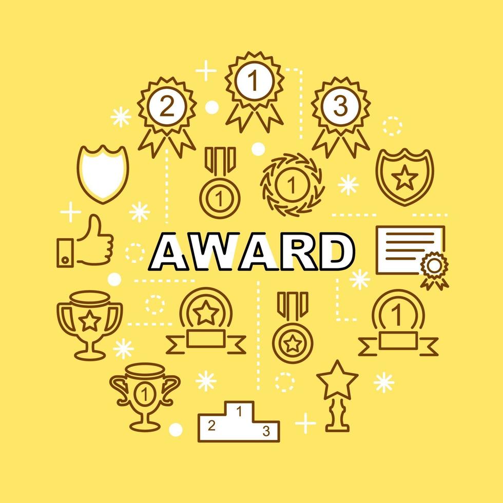 award minimal outline icons vector