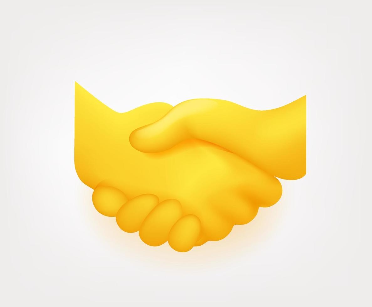 Men shaking hands vector emoji isolated on white background