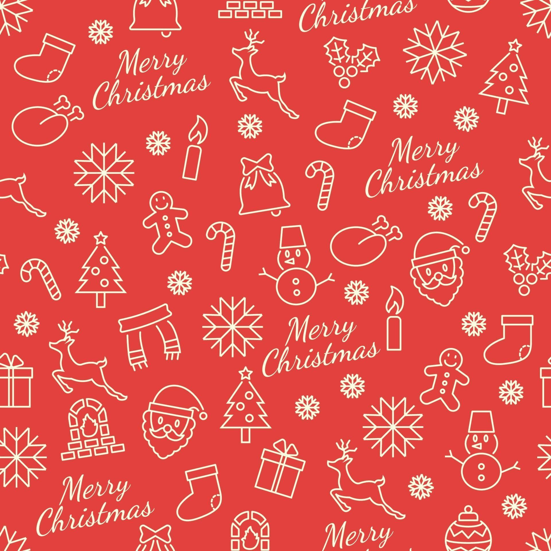 christmas seamless pattern with line icons 2236230 Vector Art at Vecteezy