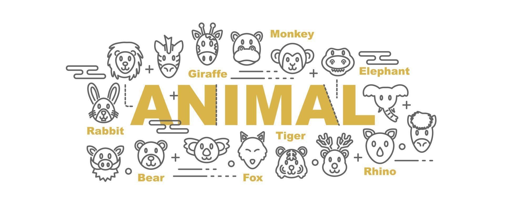 banner de vector de animal salvaje