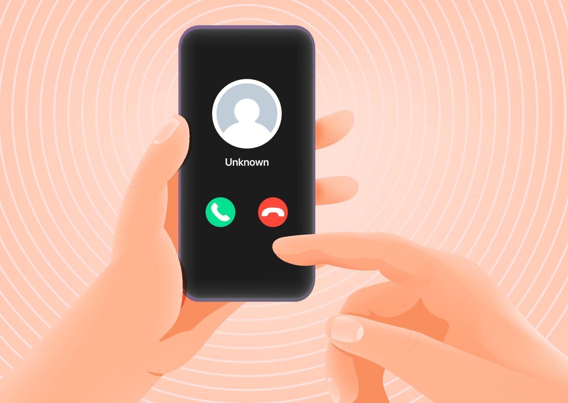 Man answering to call. Unknown caller 2236284 Vector Art at