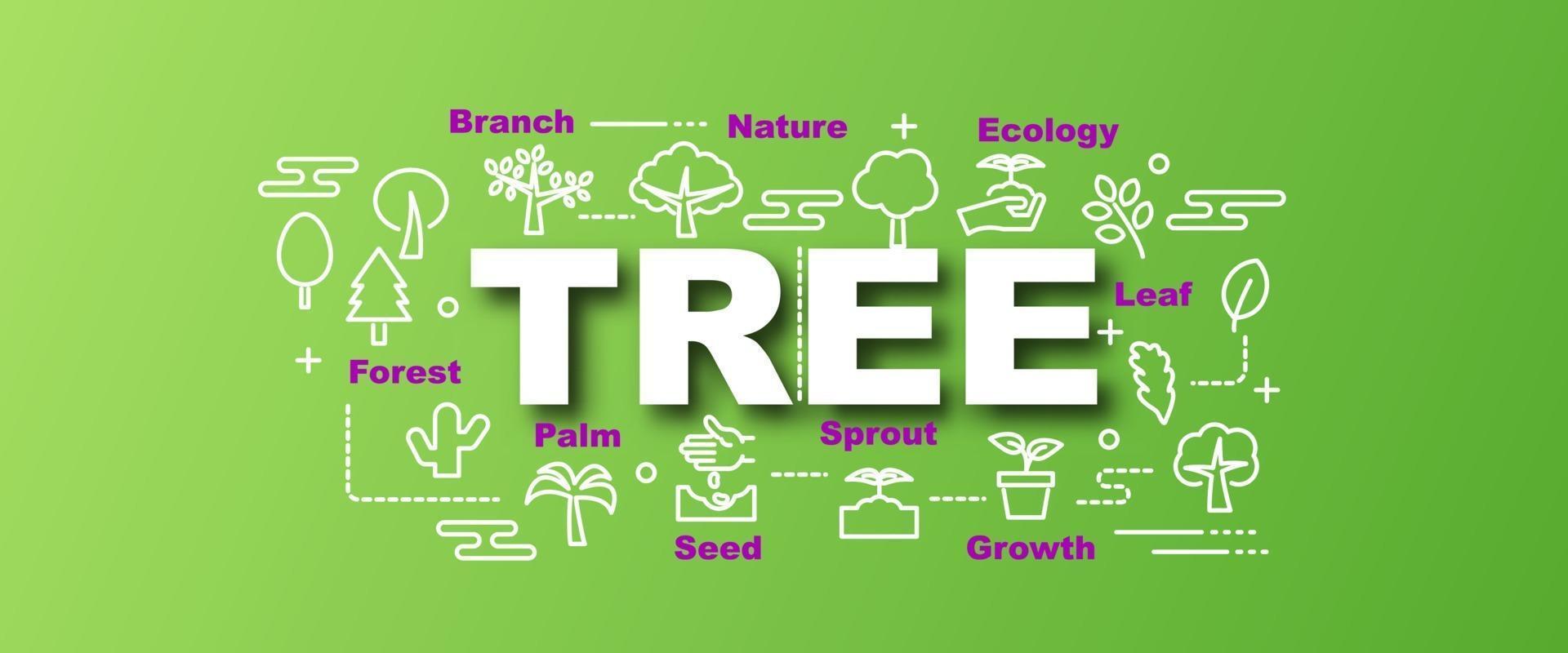 tree vector trendy banner