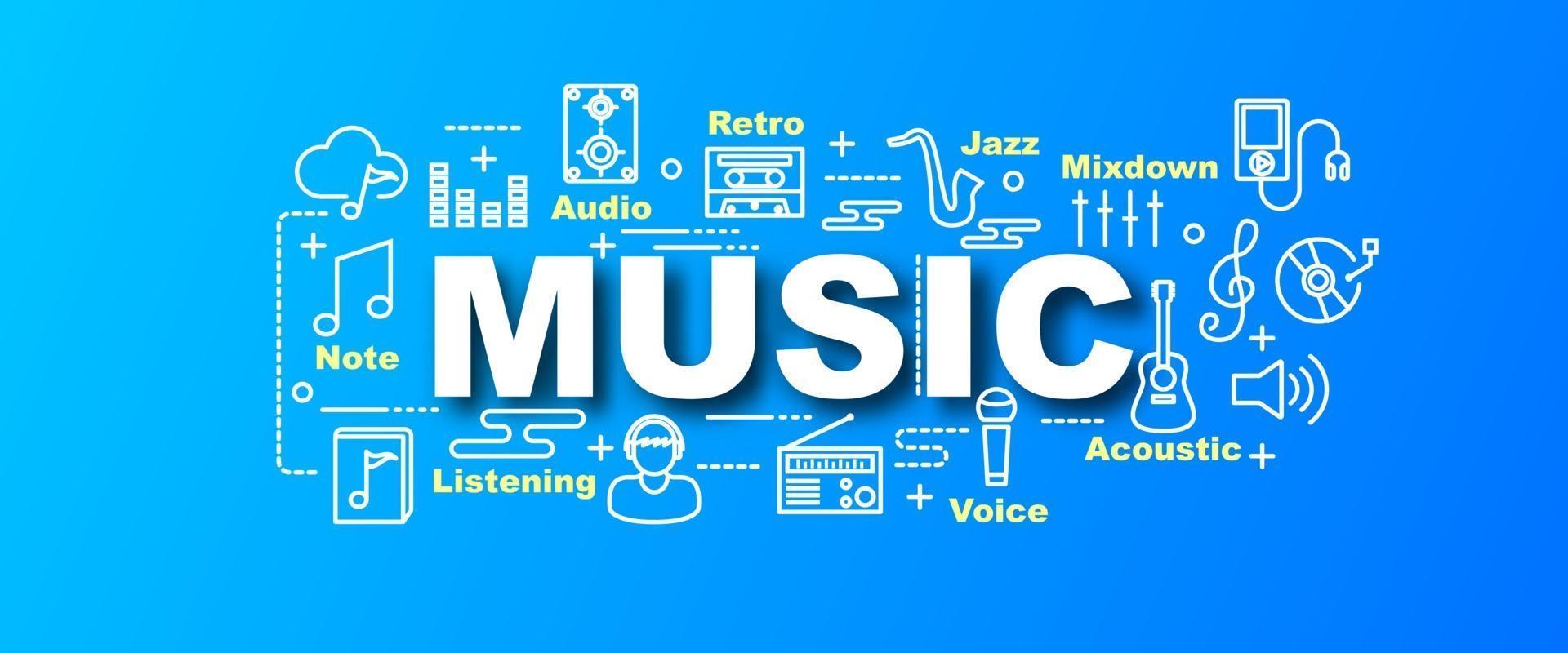 music vector trendy banner