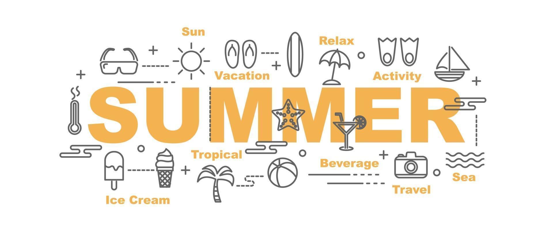 banner de vector de verano