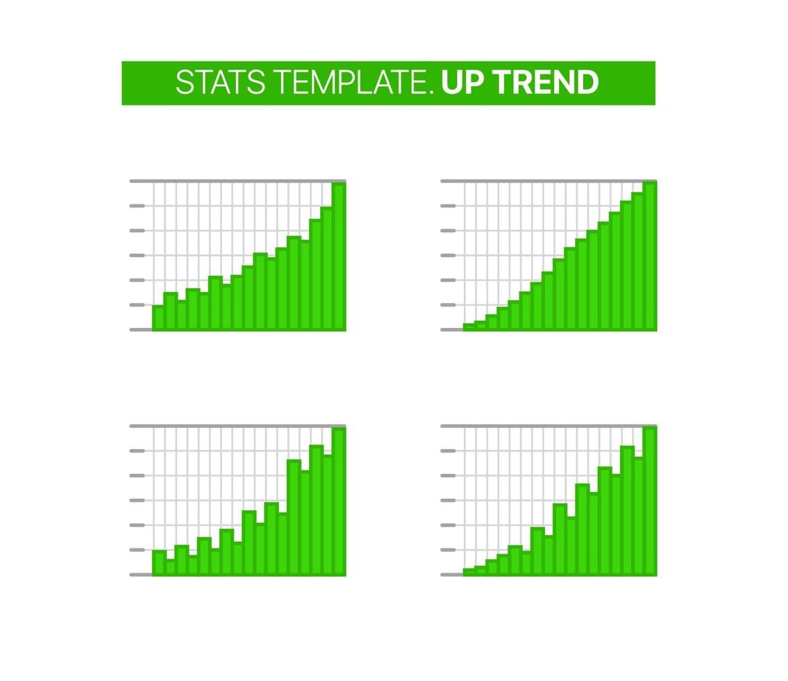 plantilla de vector de estadísticas. tendencia al alza