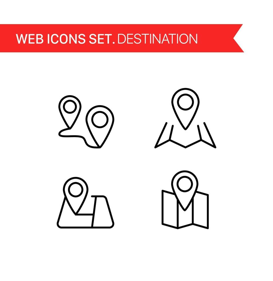 Destination. Thin line icons vector set