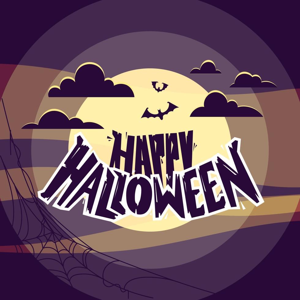 banner de vector de anuncio de fiesta de halloween feliz