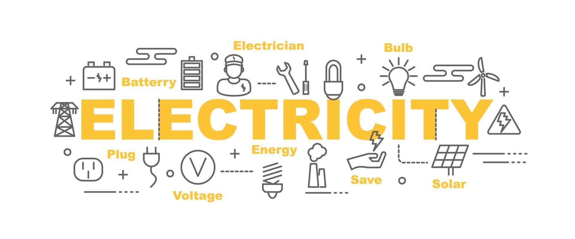 banner de vector de electricidad