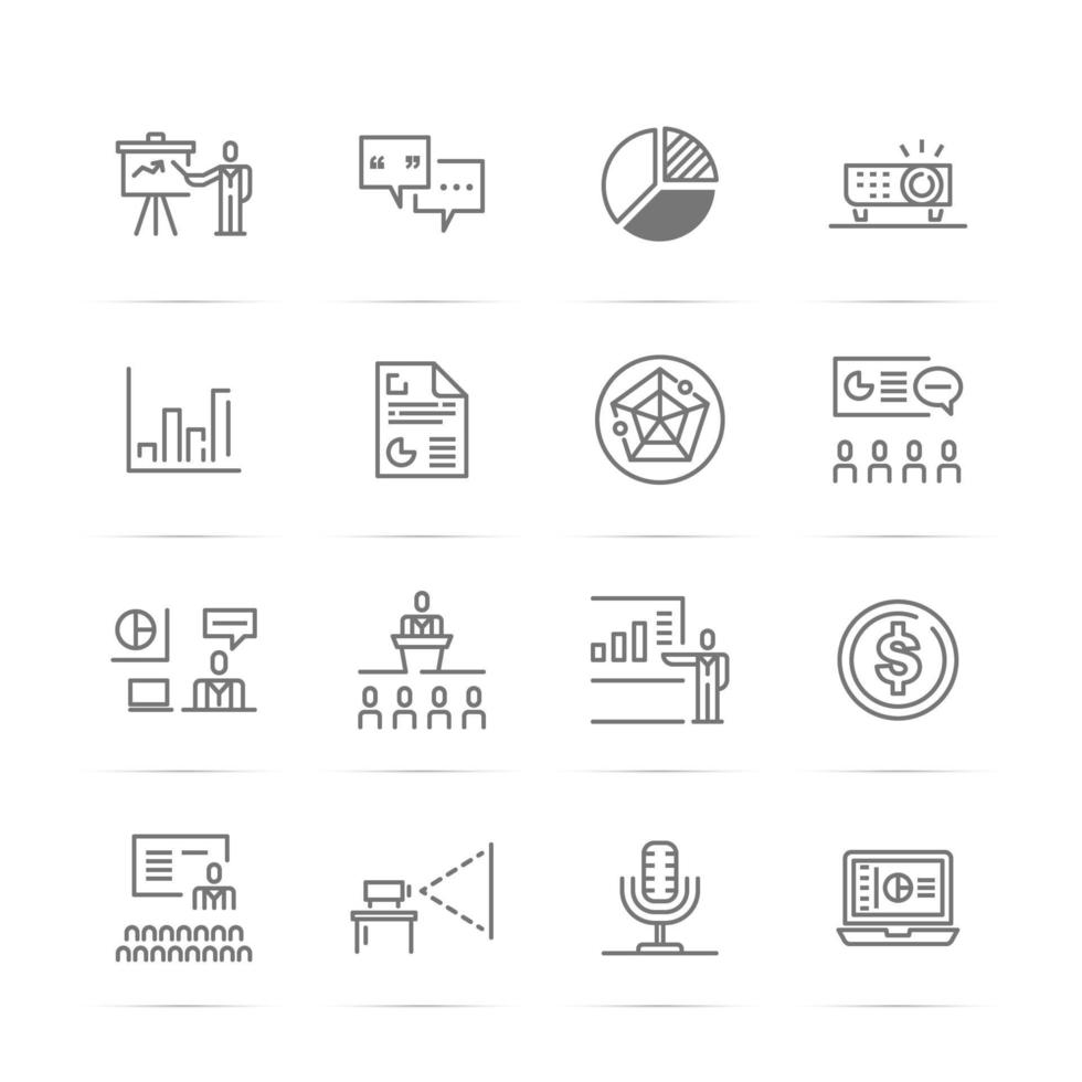 presentation vetor line icons vector