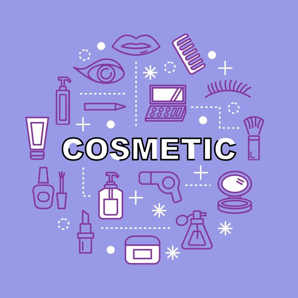 cosmetic minimal outline icons vector