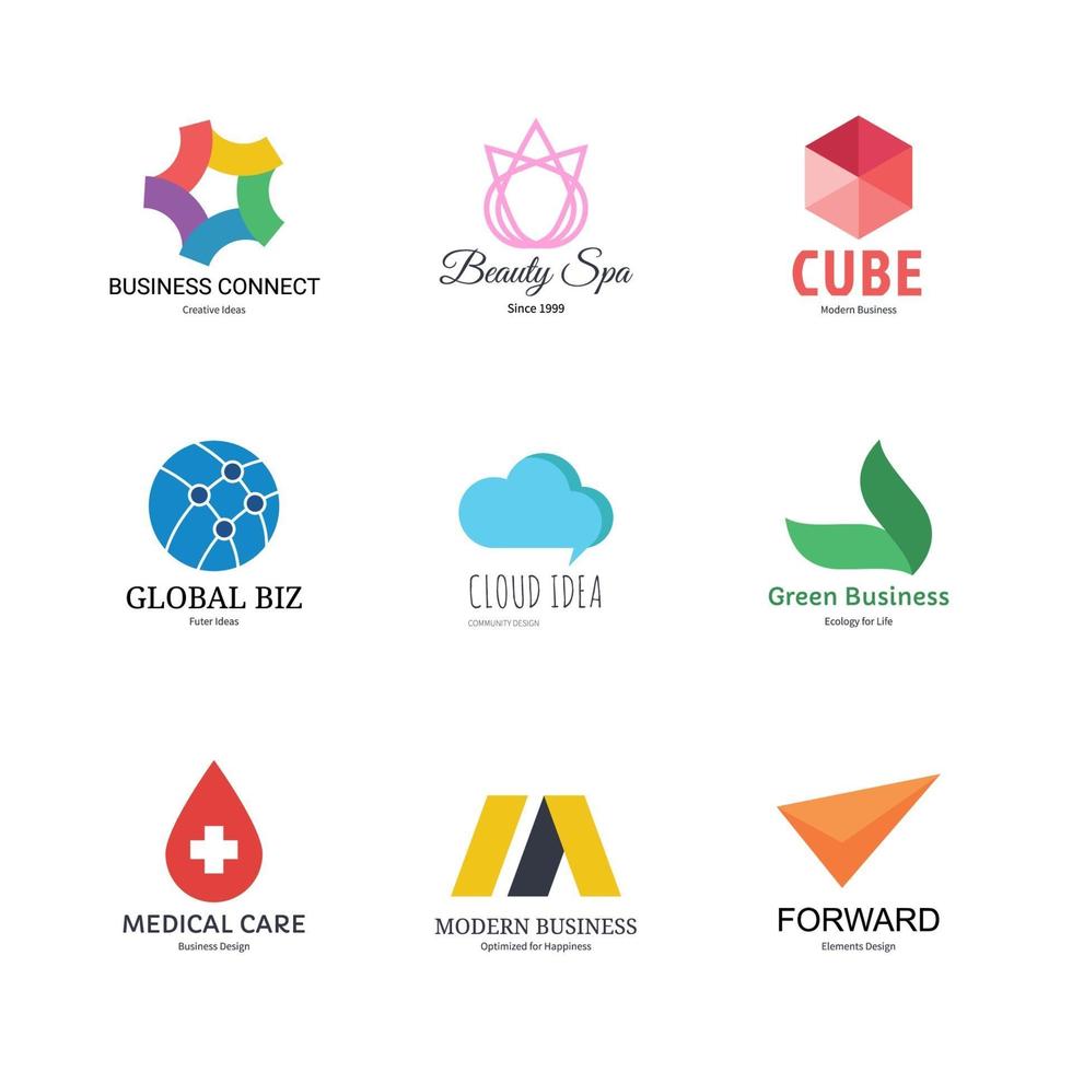 abstract logo design template set vector