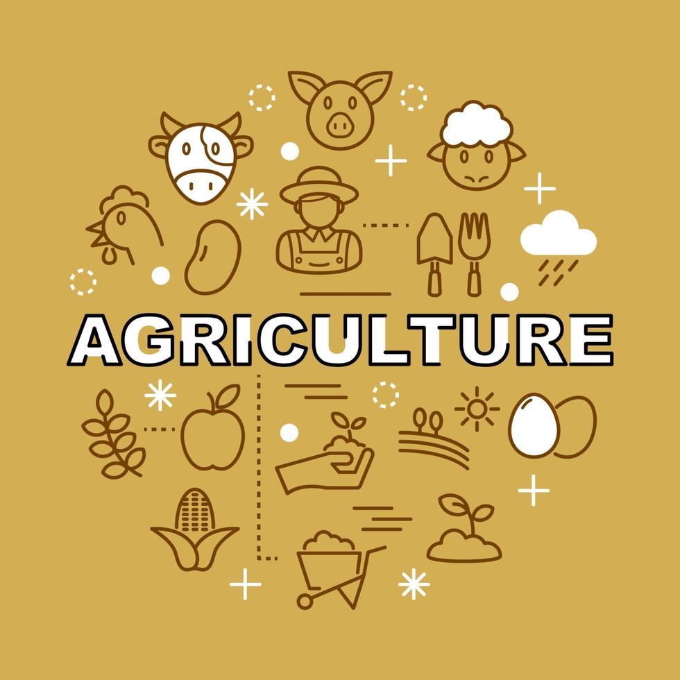 agriculture minimal outline icons vector