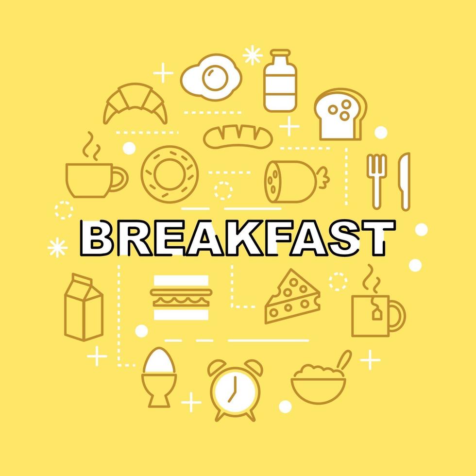 breakfast minimal outline icons vector