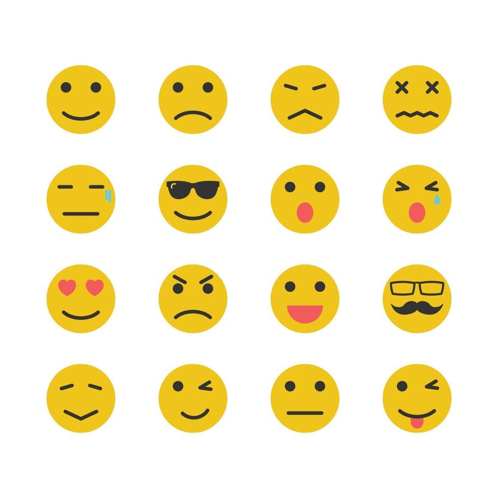 yellow emotion icons vector