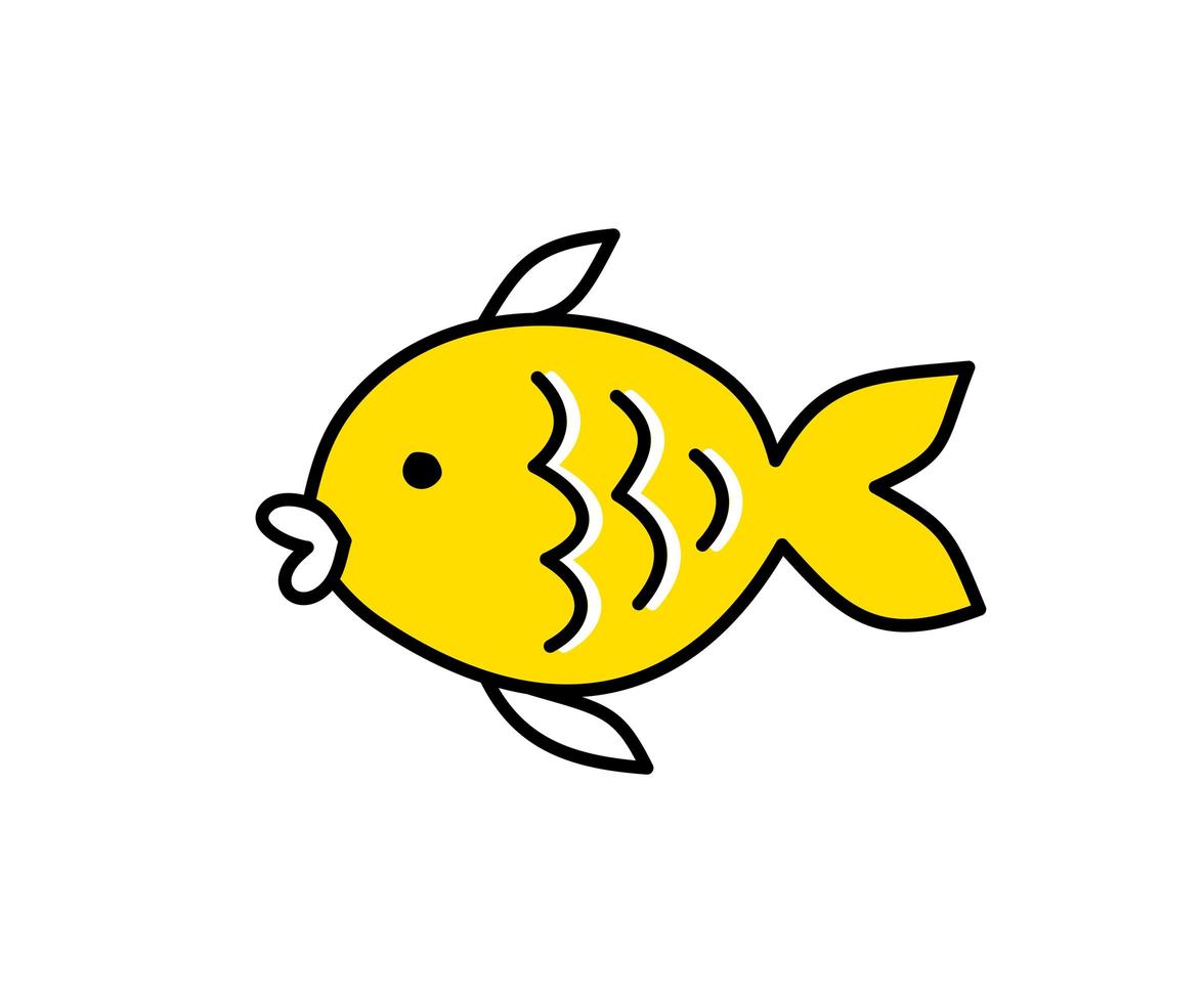 fish cartoon isolated on white background. golden fish vector