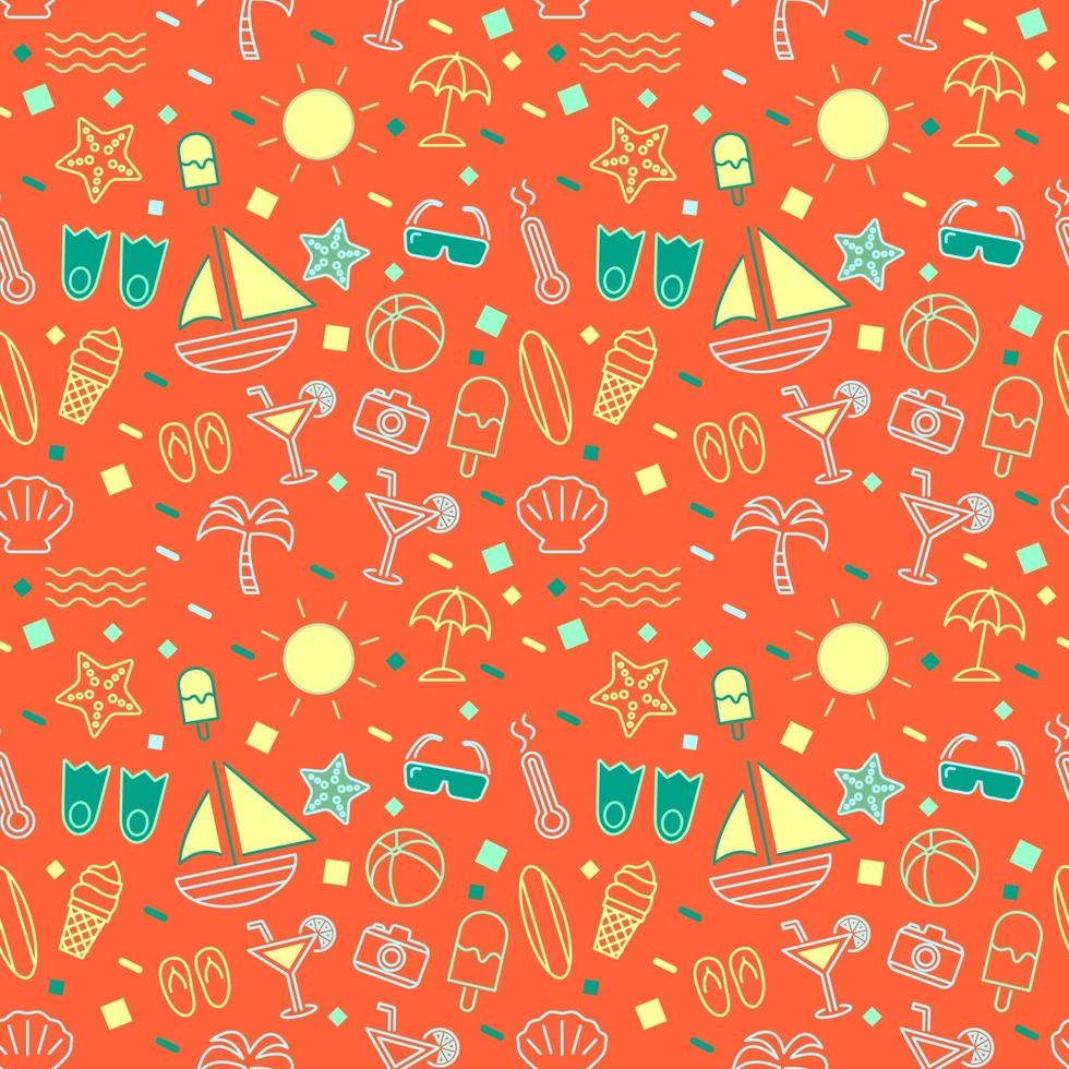 summer seamless pattern background vector