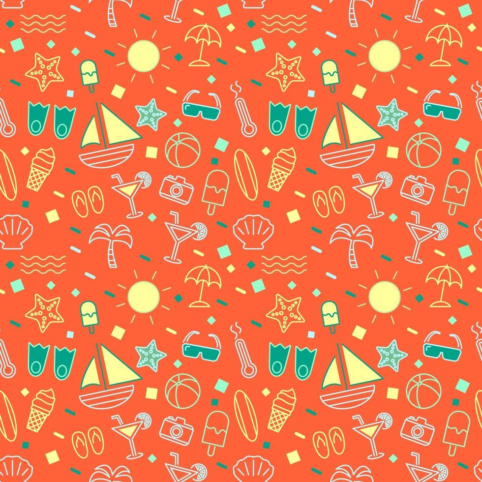 summer seamless pattern background vector