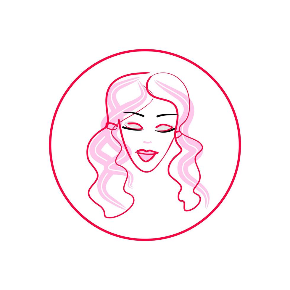 silueta de mujer logo, cabeza, logo de cara aislado. uso para salón de belleza, spa, diseño de cosméticos, etc. vector