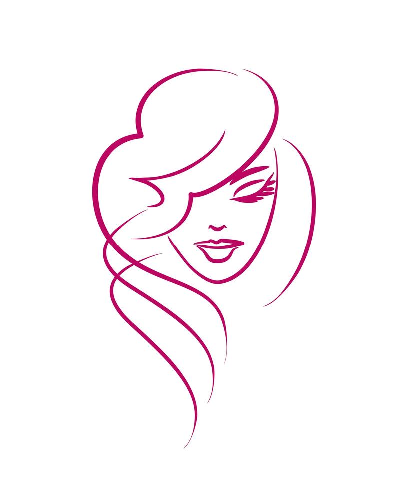 silueta de mujer logo, cabeza, logo de cara aislado. uso para salón de belleza, spa, diseño de cosméticos, etc. vector