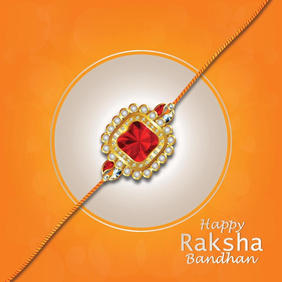 Happy raksha bandhan invitation greeting card with creative element of rakhi vector