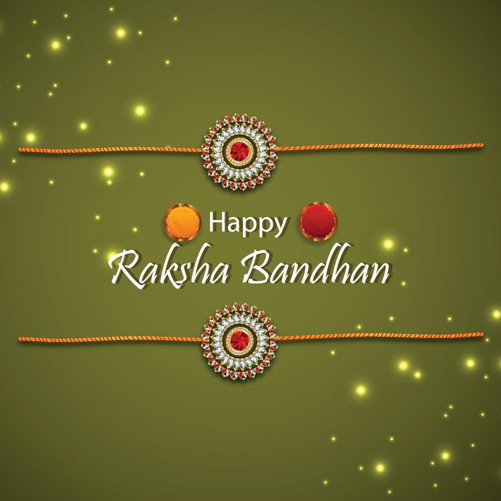 Creative crystal rakhi for happy raksha bandhan invitation vector