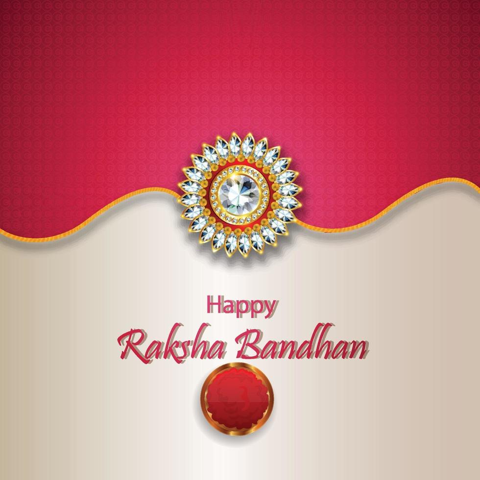Creative crystal rakhi for happy raksha bandhan invitation vector