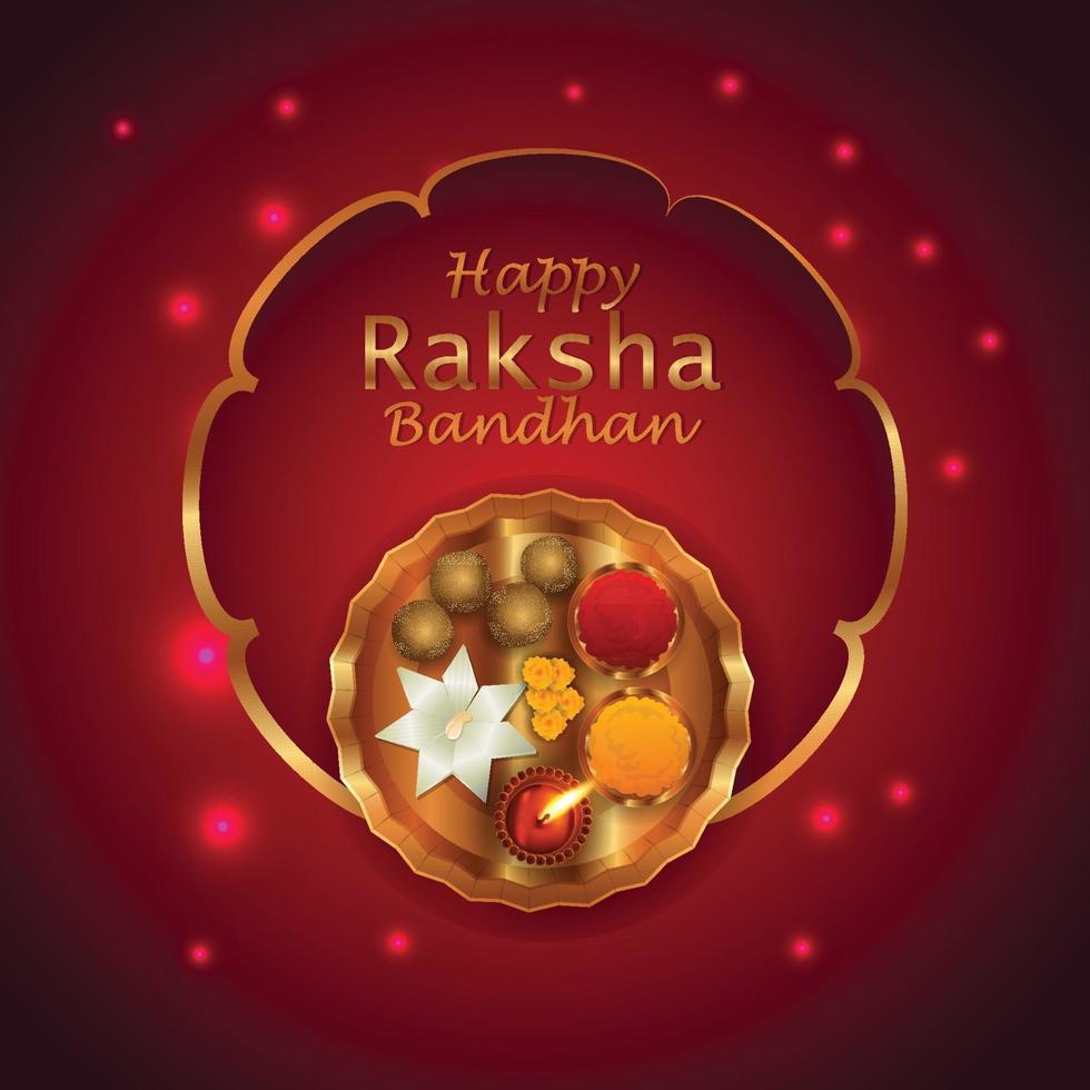 rakhi creativo con cristal de tarjeta de invitación feliz raksha bandhan vector