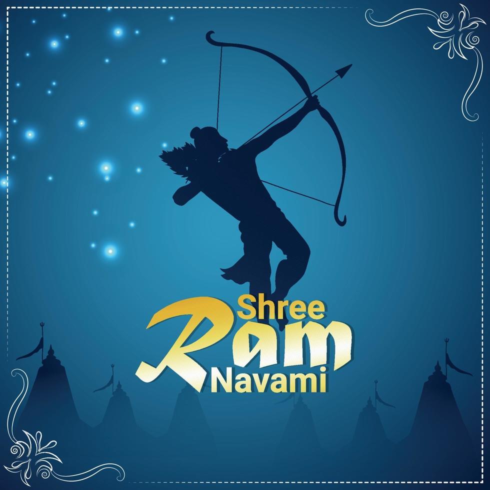 Ilustración vectorial de shri ram para la feliz celebración ram navami vector