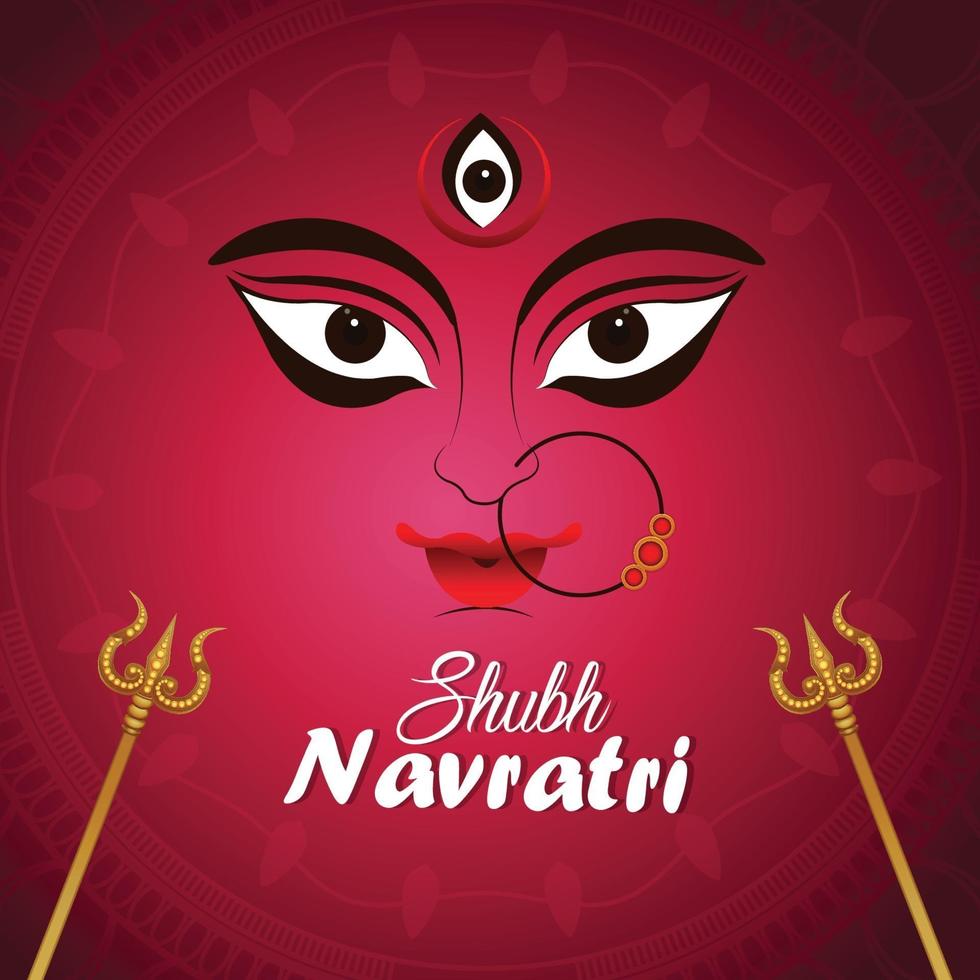 Goddess durga vector illustration for happy navratri