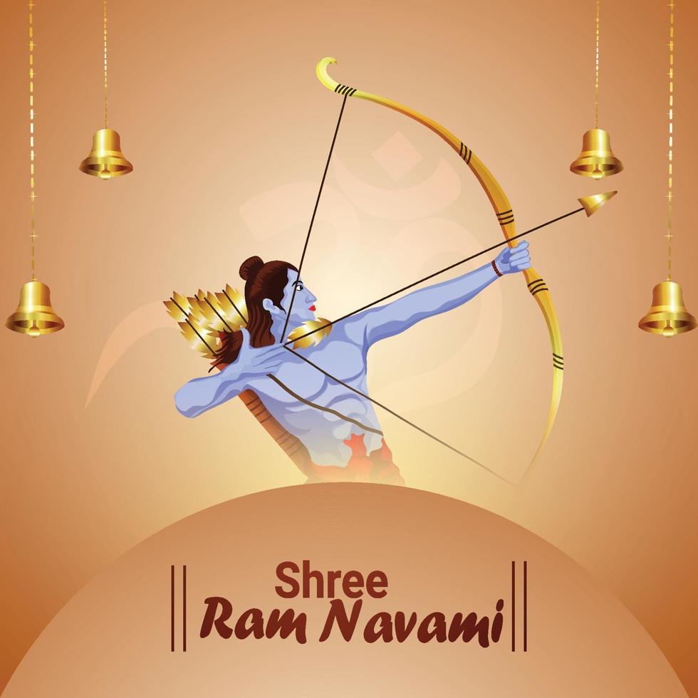 Ilustración vectorial de shri ram para la feliz celebración ram navami vector