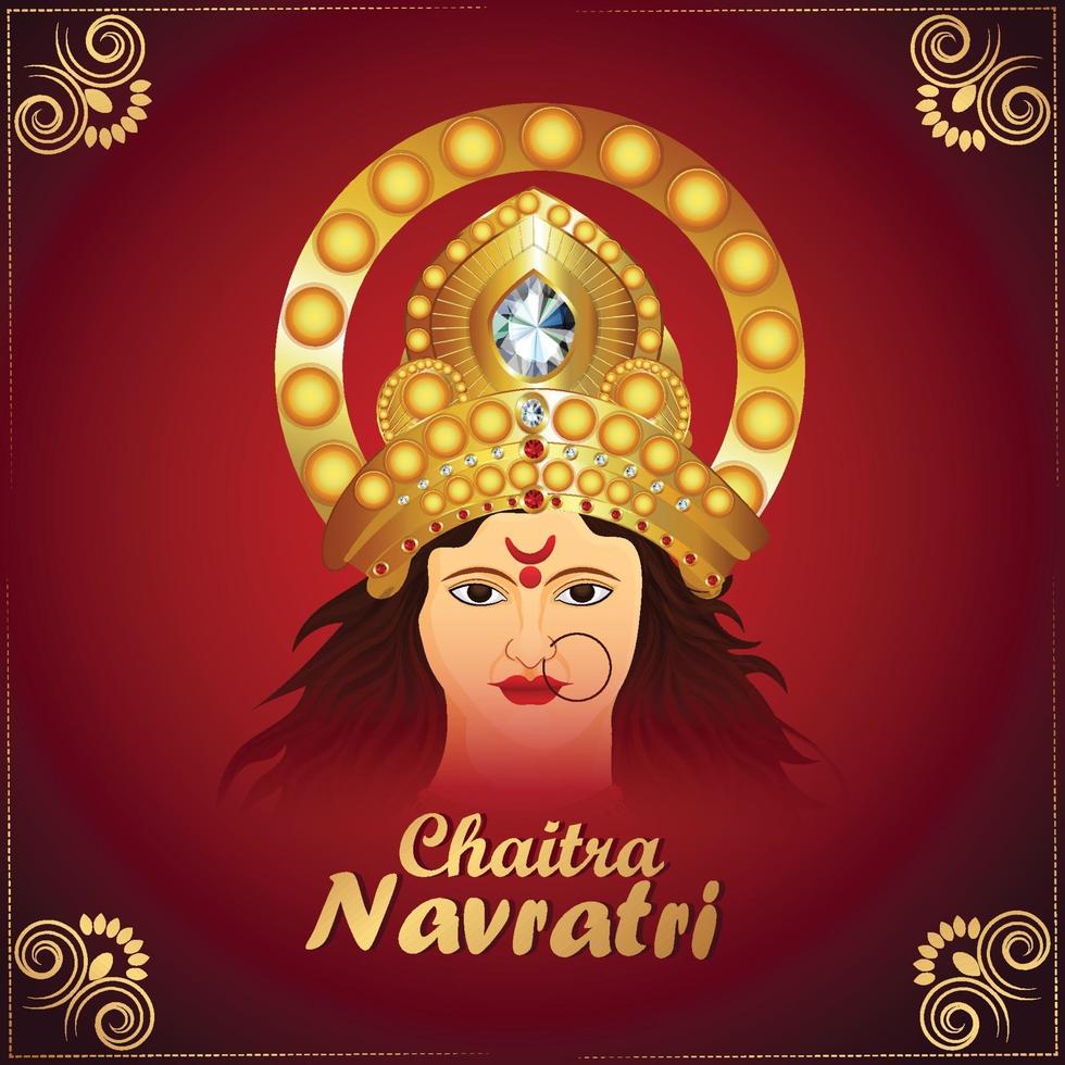 Goddess durga vector illustration for happy navratri