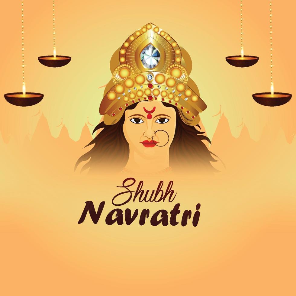 Vector illustration of Goddess durga for happy navratri