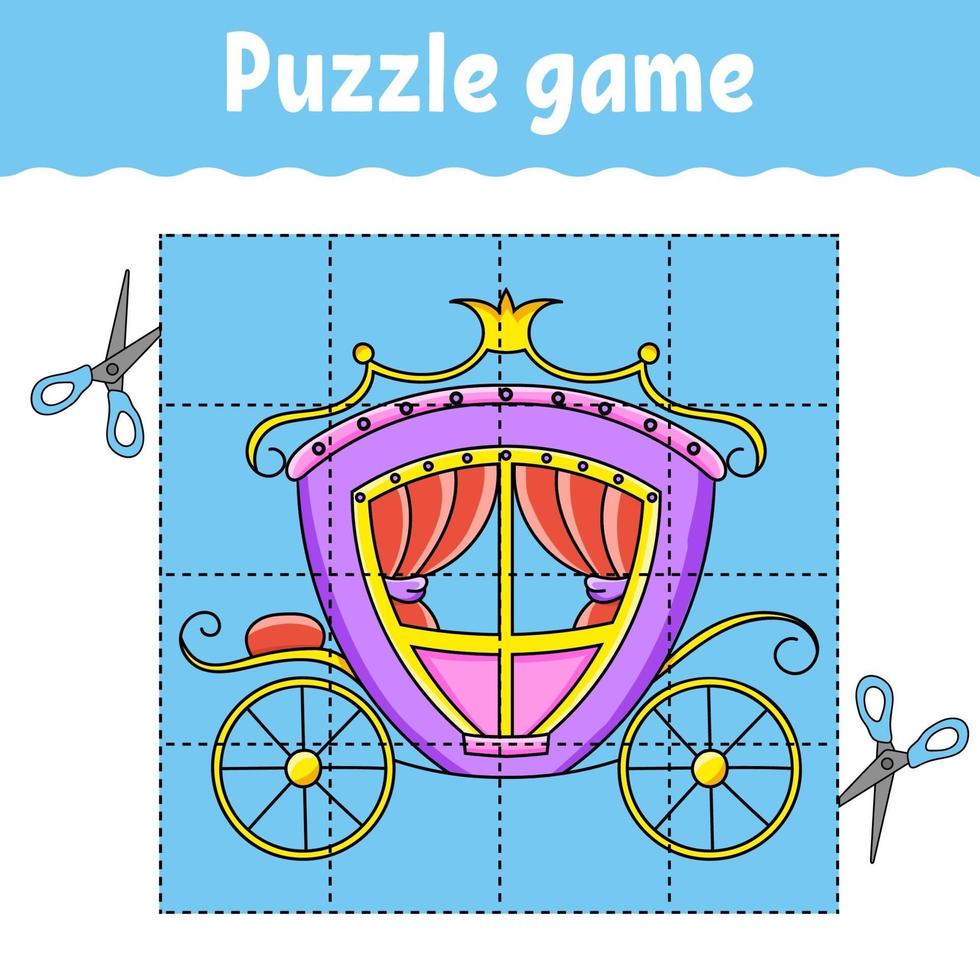 Puzzle game for kids. Education developing worksheet. Learning game for children. Color activity page. For toddler. Riddle for preschool. Isolated vector illustration in cartoon style.