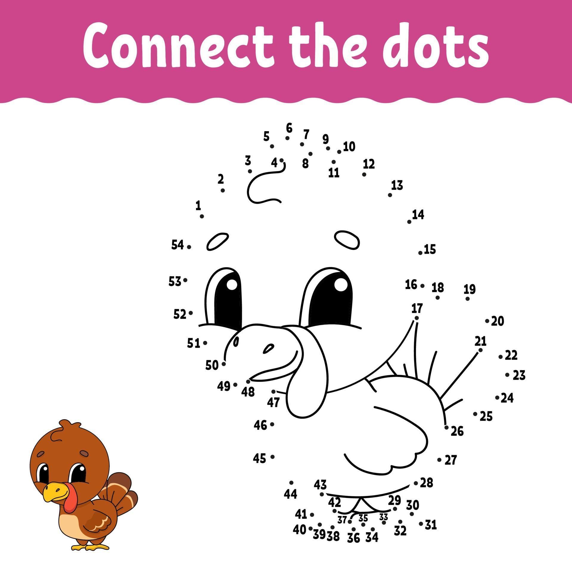 Dot to dot game. Draw a line. For kids. Activity worksheet