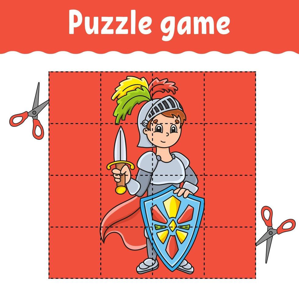 Puzzle game for kids. Education developing worksheet. Learning game for children. Color activity page. For toddler. Riddle for preschool. Isolated vector illustration in cartoon style.